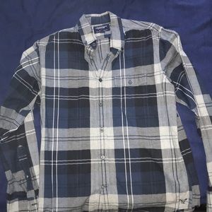 American Eagle blue plaid flannel